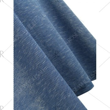 Lace Insert hort leeve T-shirt - Blue