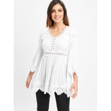 ace Panel Peplum Top - White