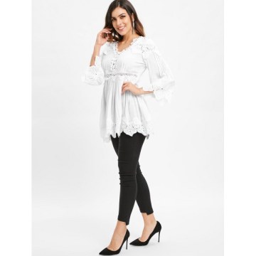 ace Panel Peplum Top - White
