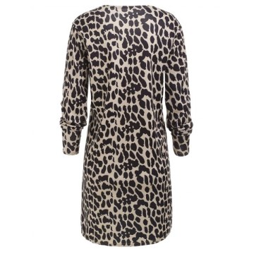 Leopard Longline Coat with Pockets - Leopard