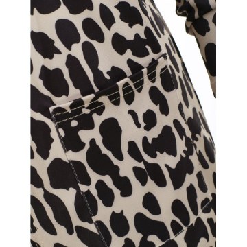 Leopard Longline Coat with Pockets - Leopard