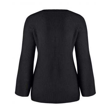 Long Sleeve Asymmetrical Sweater - Black