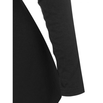 Long Sleeve Breathable Mesh Hooded T-shirt - Black