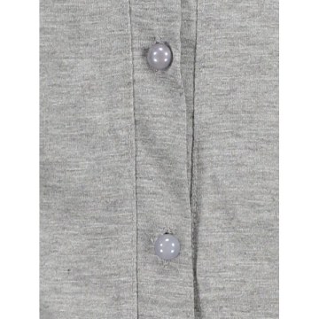 ong Sleeve ace Embellished T-Shirt - Gray