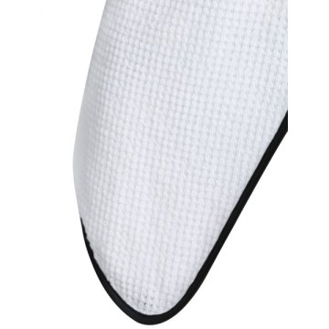 Long Sleeve Lapel Two Tone Jacket with Belt - Black