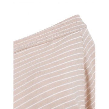 ong Sleeve Off The Shoulder Striped Blouse - Apricot