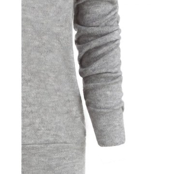 Long Sleeve Off The Shoulder Sweater - Light Gray