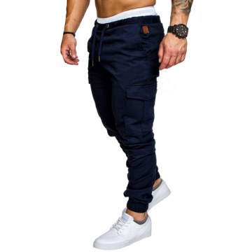 Men Leisure Comfortable Pants Classic Loose Sports - Cadetblue
