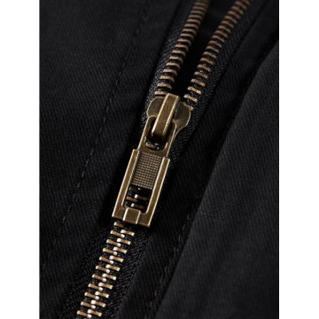 Middle-aged Men Winter Brushed Cotton Parka - Black