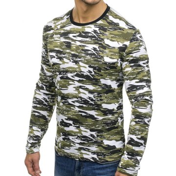 Multicolor Camouflage Pattern Long Sleeves T-shirt - Camouflage Green