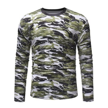 Multicolor Camouflage Pattern Long Sleeves T-shirt - Camouflage Green