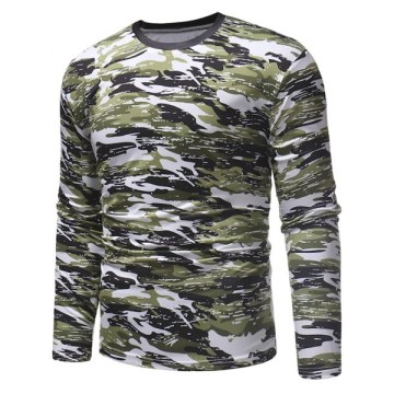 Multicolor Camouflage Pattern Long Sleeves T-shirt - Camouflage Green