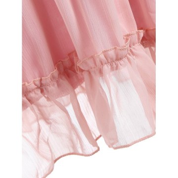 Off Shoulder Chiffon Mini Dress - ight Pink
