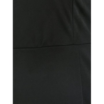 Off Shoulder Fringed Sleeve Fitted Dress - Black