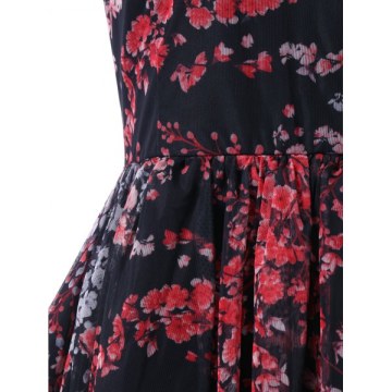 Off The Shoulder Floral Print Vintage Dress -