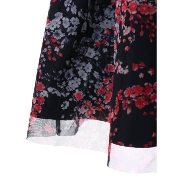 Off The Shoulder Floral Print Vintage Dress -