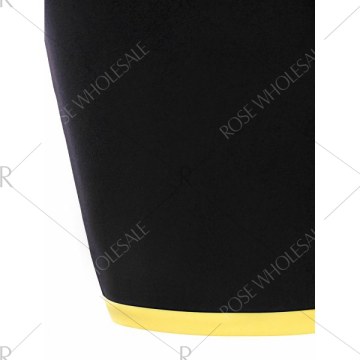 Off The Shoulder Two Tone Bodycon Dress - Yellow And Black