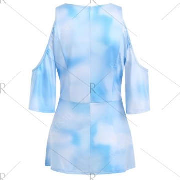 Ombre Cold houlder T-shirt - Light Blue