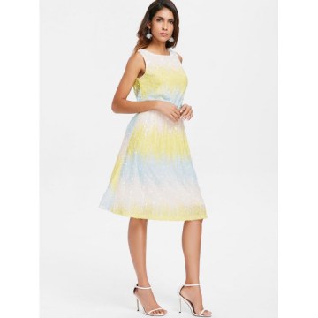 Ombre Sleeveless Blouson Sequin Dress -