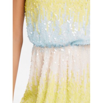 Ombre Sleeveless Blouson Sequin Dress -