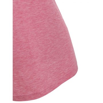 Open Shoulder Criss Cross ace Panel T Shirt - Flamingo Pink