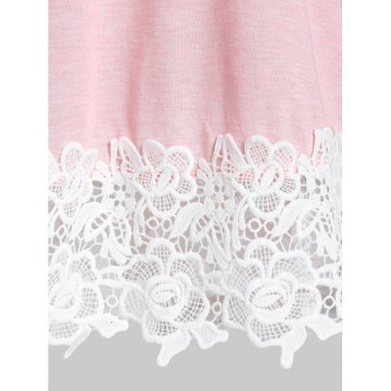 Open Shoulder Space Dye Applique T Shirt - Pink