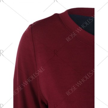 Overlap Two Tone Tee - Red With Black