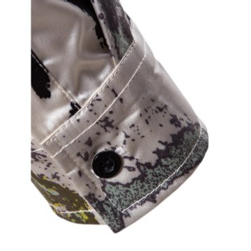 Paint Splatter Print Silky Shirt -