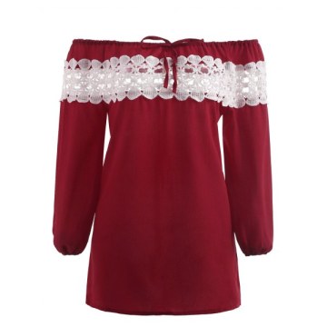 Panel Off The Shoulder Top - Red