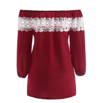 Panel Off The Shoulder Top - Red