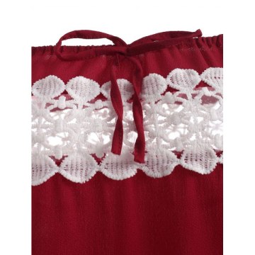 Panel Off The Shoulder Top - Red