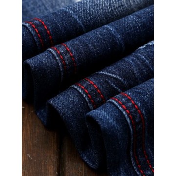 Patches Straight Leg Jeans - Denim Blue