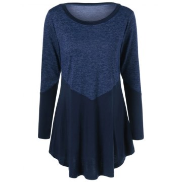 Patchwork Heather T-Shirt - Purplish Blue