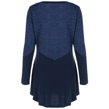 Patchwork Heather T-Shirt - Purplish Blue