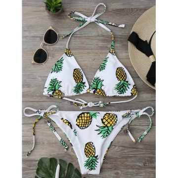 Pineapple String Bikini Set - White