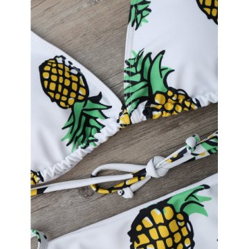 Pineapple String Bikini Set - White