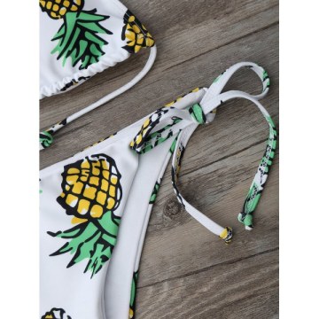 Pineapple String Bikini Set - White