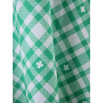 Plaid Lace Panel A Line Dress - Light Aquamarine