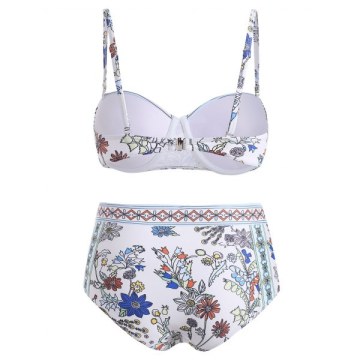 Plant Print Underwire Bikini Swimsuit -