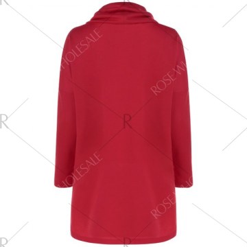 Pockets Design Overlap Sweatshirt - Red
