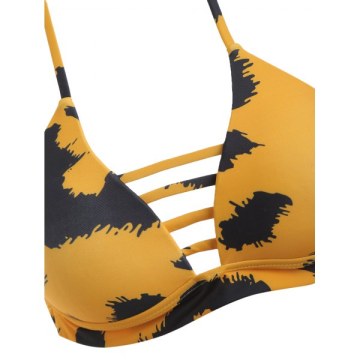 Printed elf Tie Halter tring Bikini et - un Yellow
