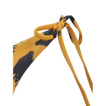 Printed elf Tie Halter tring Bikini et - un Yellow
