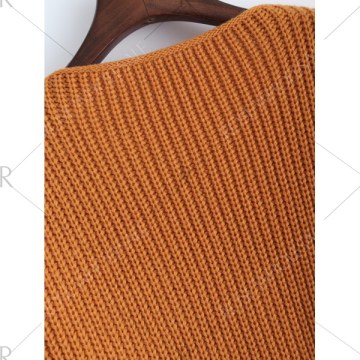 Pullover Ripped V Neck Sweater - Earthy