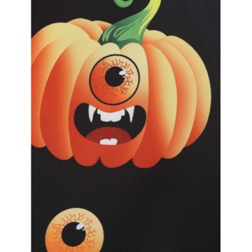 Pumpkin Print Belted Halloween A ine Dress -