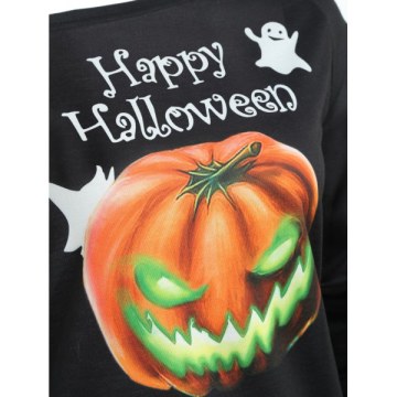 Pumpkin Print One houlder weatshirt - Black