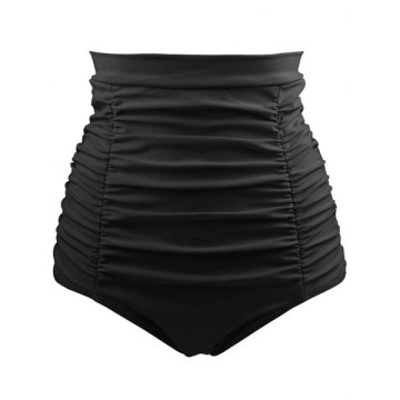 Retro High Waisted Bikini Bottom - Black