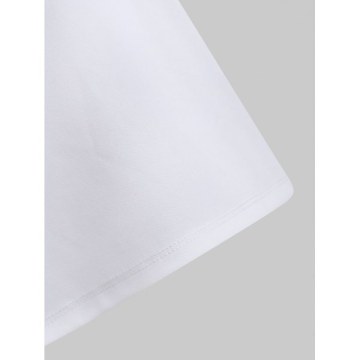 Ruched Lace Panel Tank Top - White