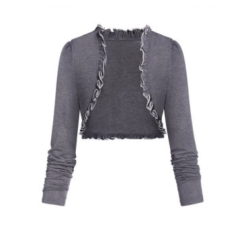 Ruffle Long Sleeve T Shirt with Ditsy Print Tank Top - Red Wine