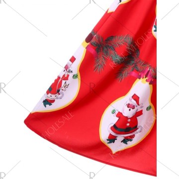 Santa Claus Strappy Swing Dress - Red