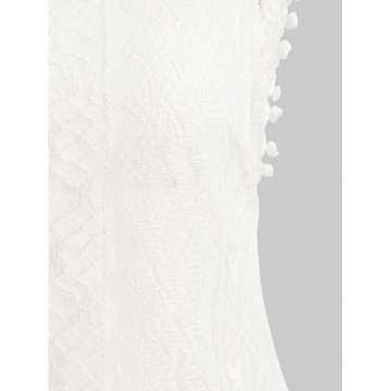 coop Collar leeveless ee-Through Crochet Tunic - White